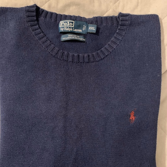 Polo Ralph Lauren Navy Cotton Crewneck Sweater Excellent Preowned Condition SzXL - Picture 1 of 3